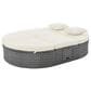 HOMLUX 2-Person Outdoor Daybed with Adjustable Backrests and Foldable Cup Trays in Beige, , large