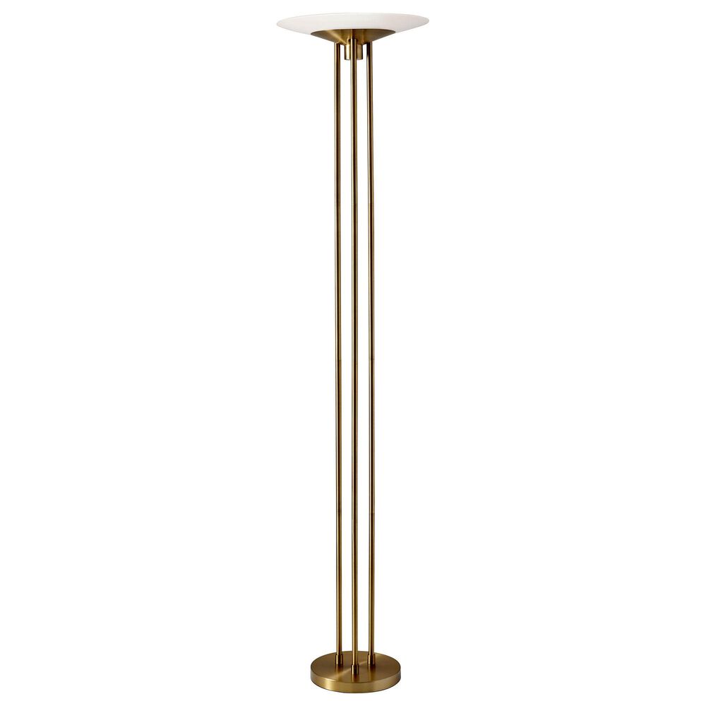 Adesso Newton LED Torchiere in Antique Brass, , large