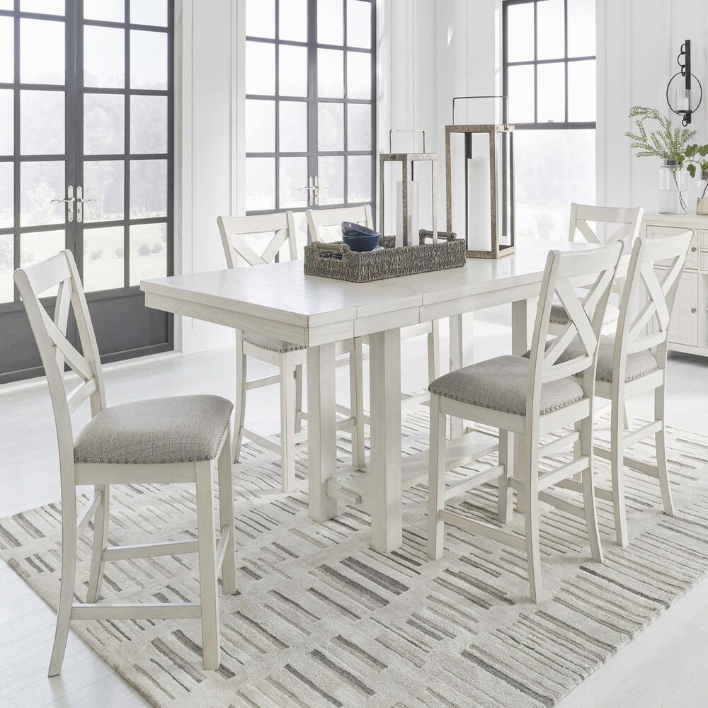 Ashley Robbinsdale 7-Piece Counter Height Dining Set in Antique White, , large