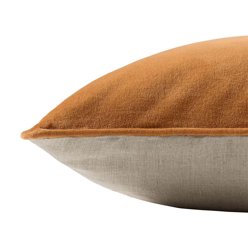 Loloi Lydia 26&quot; Euro Square Throw Pillow in Rust and Beige, , large