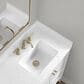 37B Ravello 36" Single Bathroom Vanity Cabinet in Bright White with Marble Top and Backsplash, , large