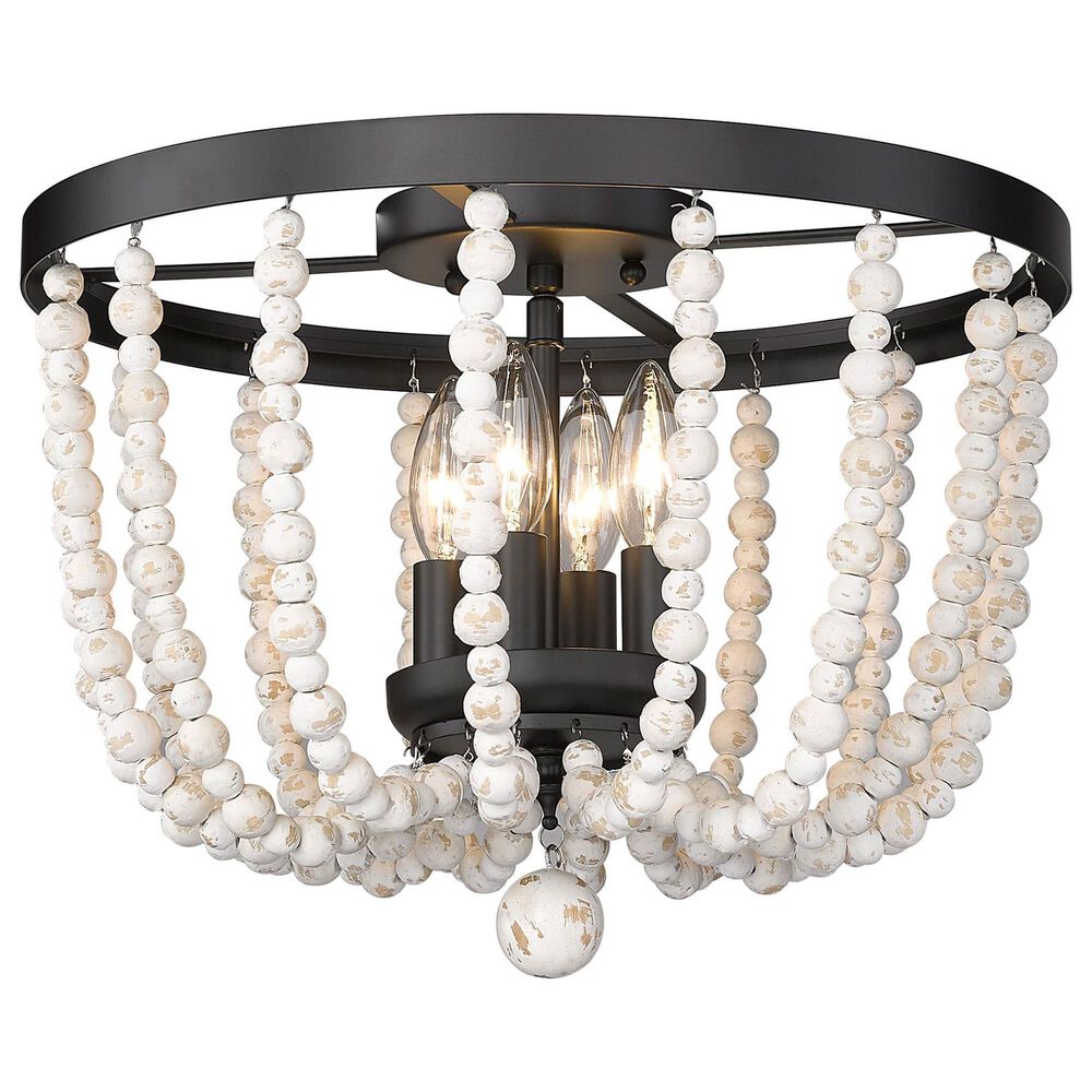 Golden Lighting Tabitha Flush Mount in Matte Black, , large
