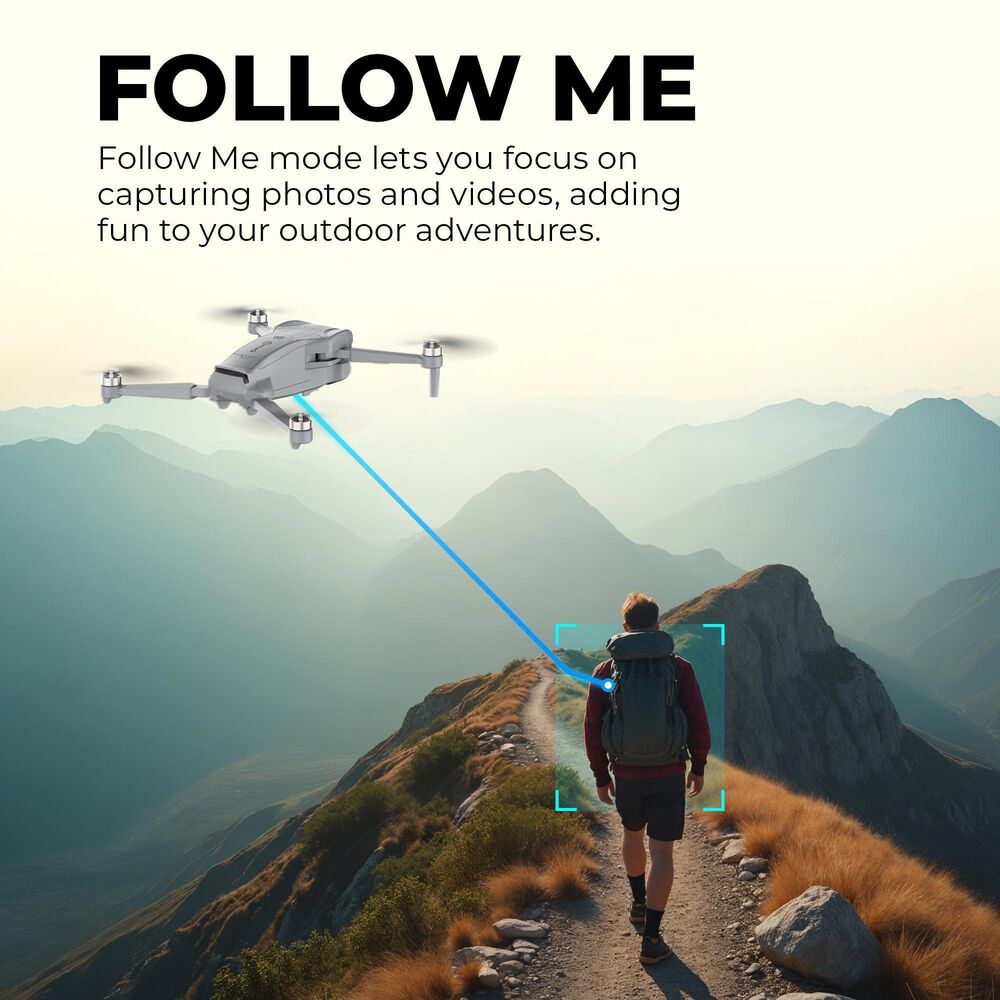 Contixo F23 GPS Mini FPV Drone with 1080p Camera and Built-In Screen in Gray, , large