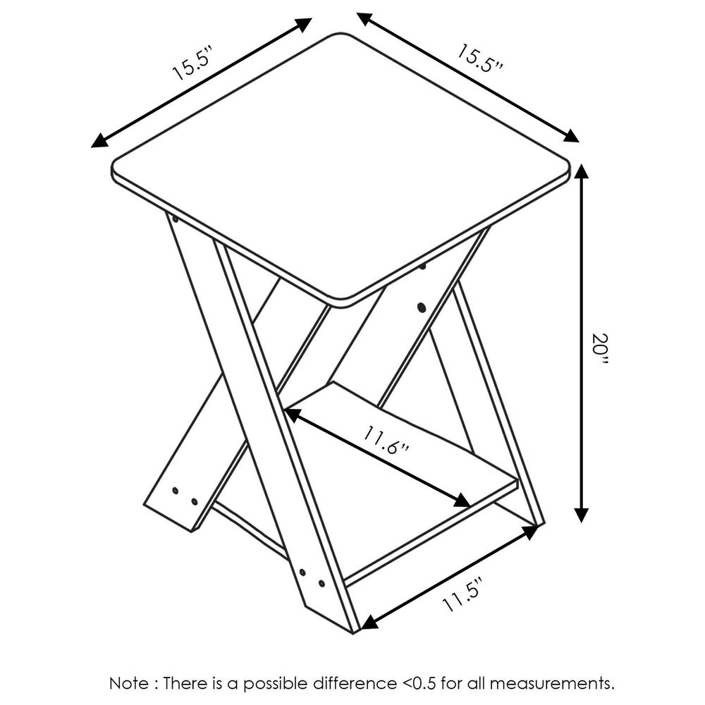 HOMLUX End Table in French Oak and Black, , large
