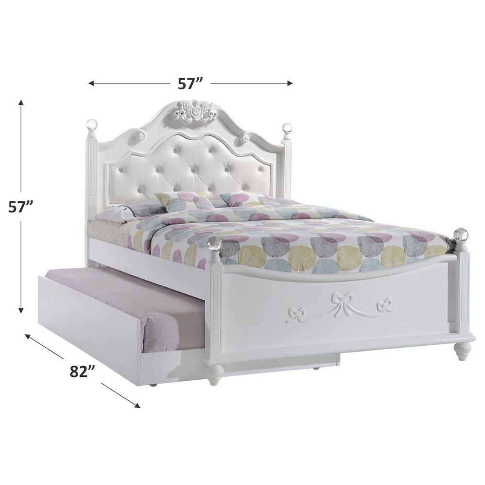 Mayberry Hill Alana Full Panel Bed with Trundle in White, , large
