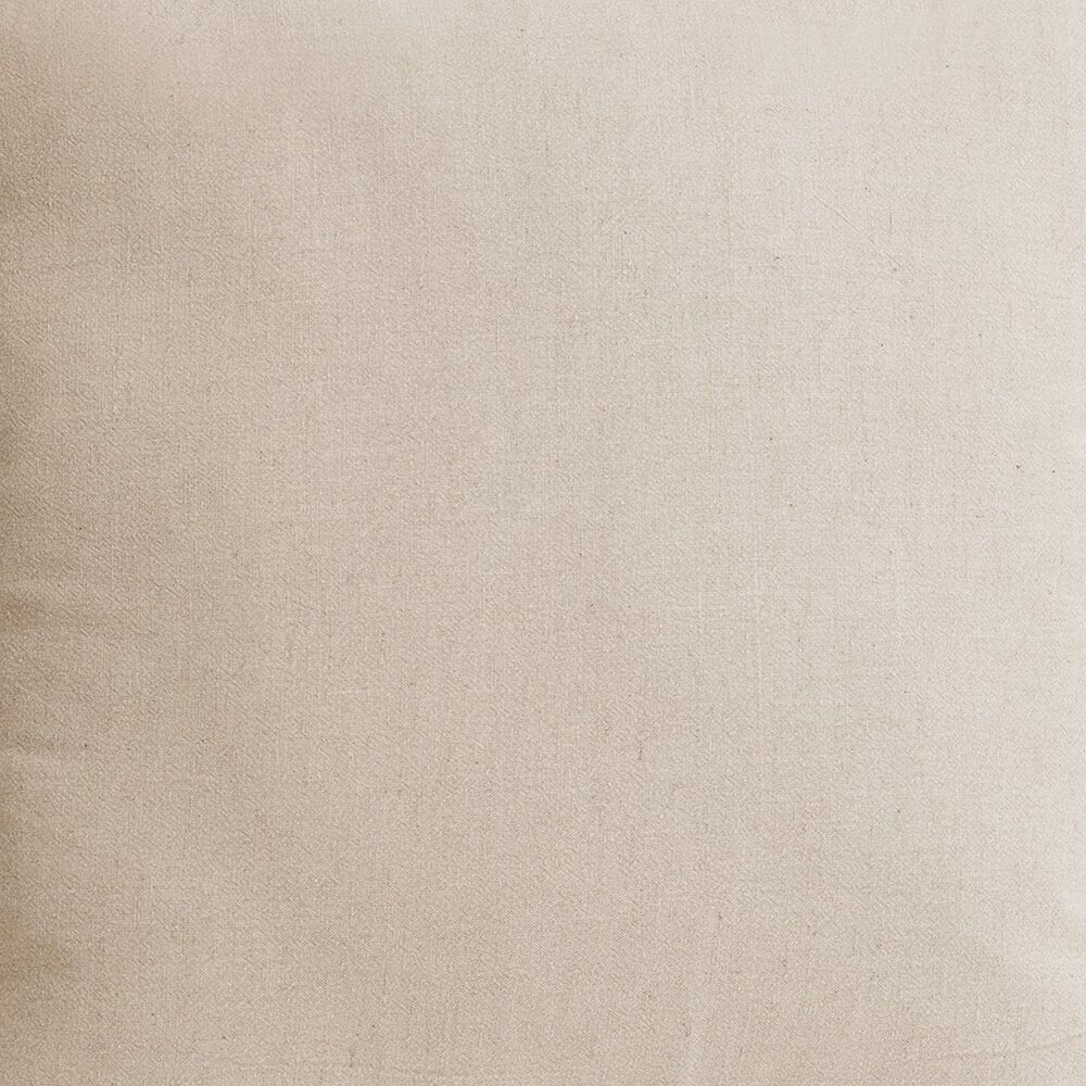 20&quot; x 20&quot; Cotton Throw Pillow with Ruffle Flange in Beige, , large