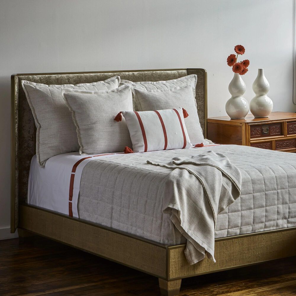 Ann Gish Macau King Quilted Coverlet in Natural, , large