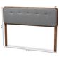 Baxton Studio Palina Queen Headboard with Dark Grey Upholstered in Walnut Brown, , large