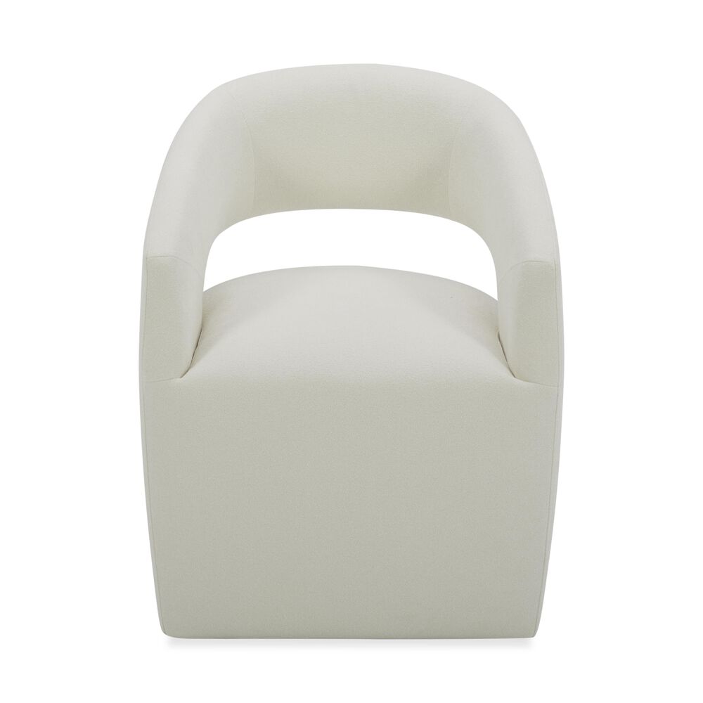 Interlochen Contemporary Dining Arm Chair in Polyester Elite Ivory White, , large