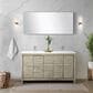 Lexora Home Lafarre 60" Double Bathroom Vanity in Rustic Acacia with 2 cm White Cultured Marble Top and Rectangular Sinks, , large