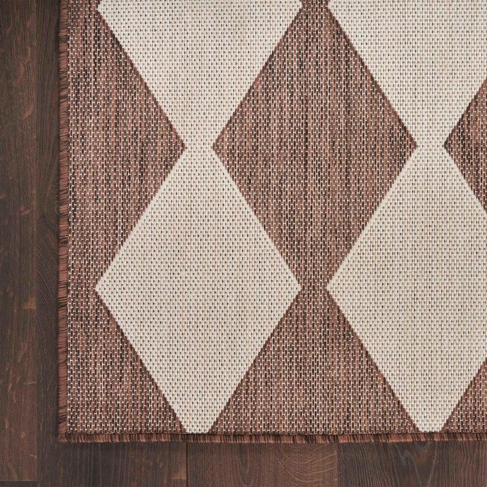 Nourison Positano Geometric Natural 6&#39; x 9&#39; Indoor/Outdoor Area Rug, , large