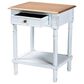 Baxton Studio Legrand 1-Drawer End Table in White and Natural Brown, , large