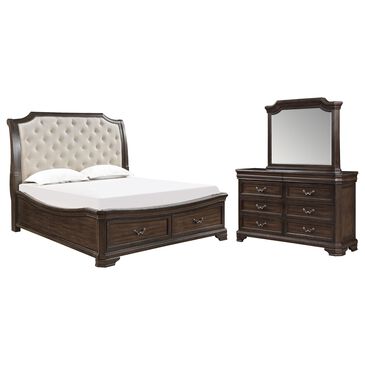 New Heritage Lyndhurst 3-Piece King Bedroom Set in Walnut Brown, , large