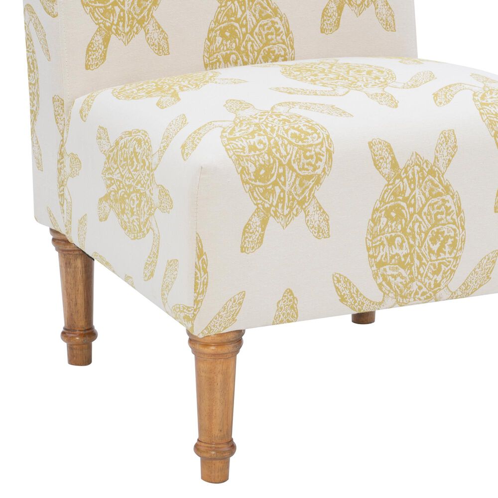 Linon Home Decor Hawksbill Accent Chair in Mustard and Cream, , large