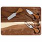 Totally Bamboo 4-Piece Serving Board with Built-In Cheese Tools in Dark Brown, , large