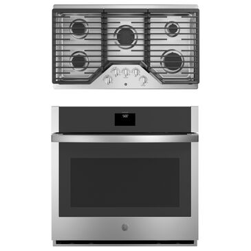 GE Appliances 2-Piece Kitchen Package with 30" Smart Built-In Single Wall Oven with No Preheat Air Fry and 36" Gas Cooktop in Stainless Steel, , large