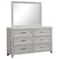 New Heritage Design Fiona 6-Drawer Dresser and Mirror in Mist Gray, , large