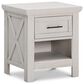 DaVinci Emory Farmhouse 1-Drawer Nightstand in White Driftwood, , large