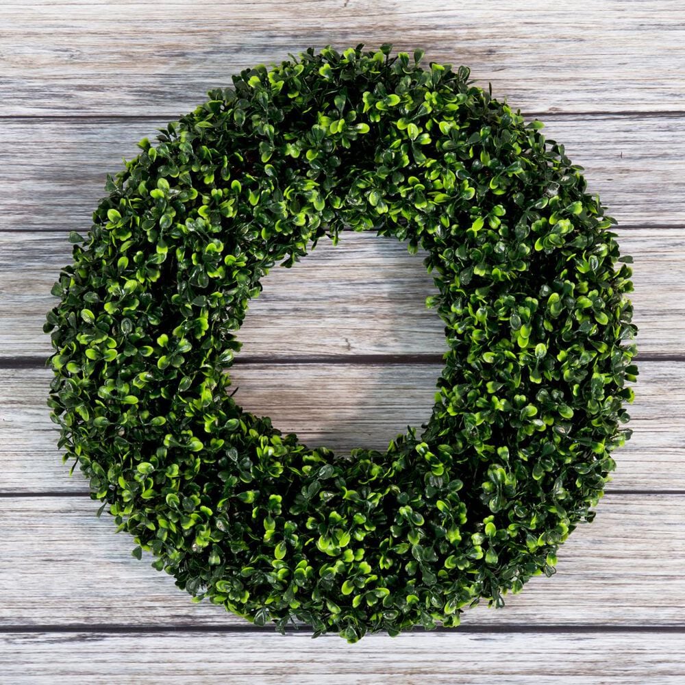 Timberlake 16.5" Round Boxwood Wreath in Green, , large