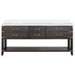 Lexora Home Norwalk 80" Double Bathroom Vanity in Brown Oak with White Cultured Marble Top  and Rectangle Sink, , large