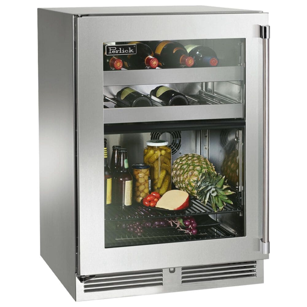 Perlick Signature 24" Outdoor Beverage Center with Left Hinge Glass Door in Stainless Steel, , large