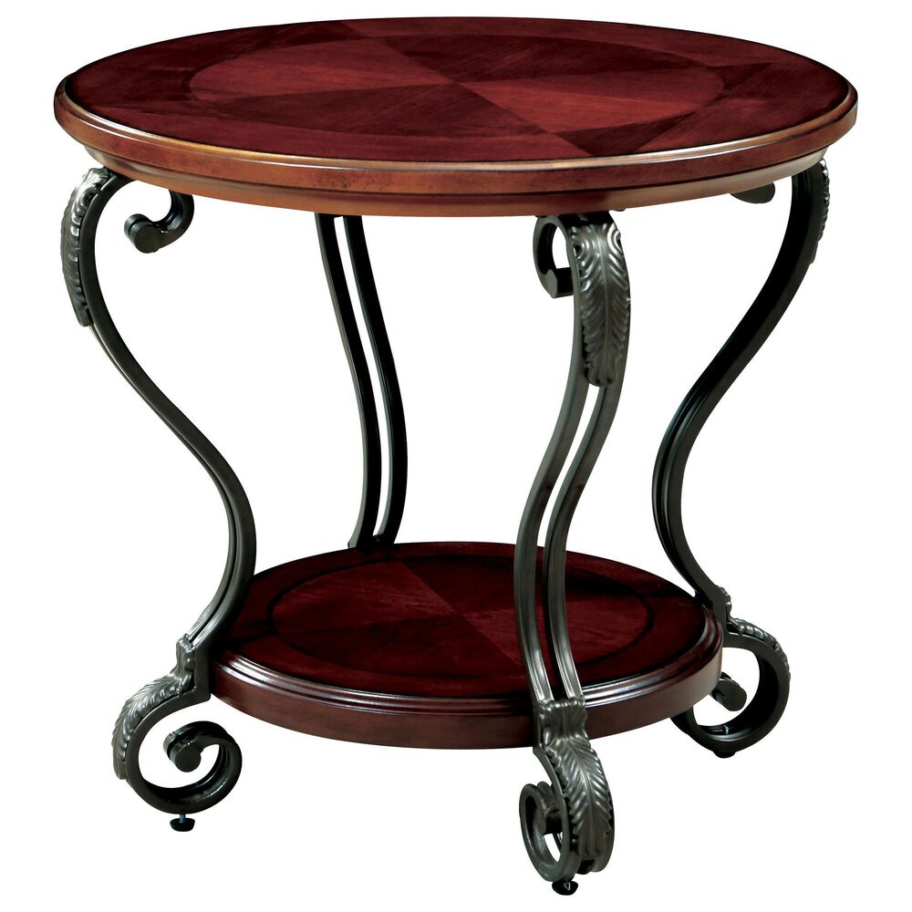 Furniture of America Mayo End Table in Brown Cherry, , large