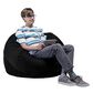 Jaxx 3" Round Bean Bag with Removable Cover in Black, , large