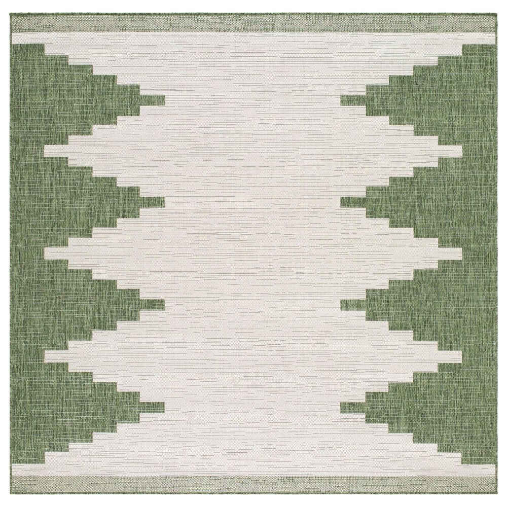 Surya Eagean EAG-2435 Grass Green, Ivory, Dark Green and Seafoam 7&#39;10&quot; Square Indoor/Outdoor Area Rug, , large