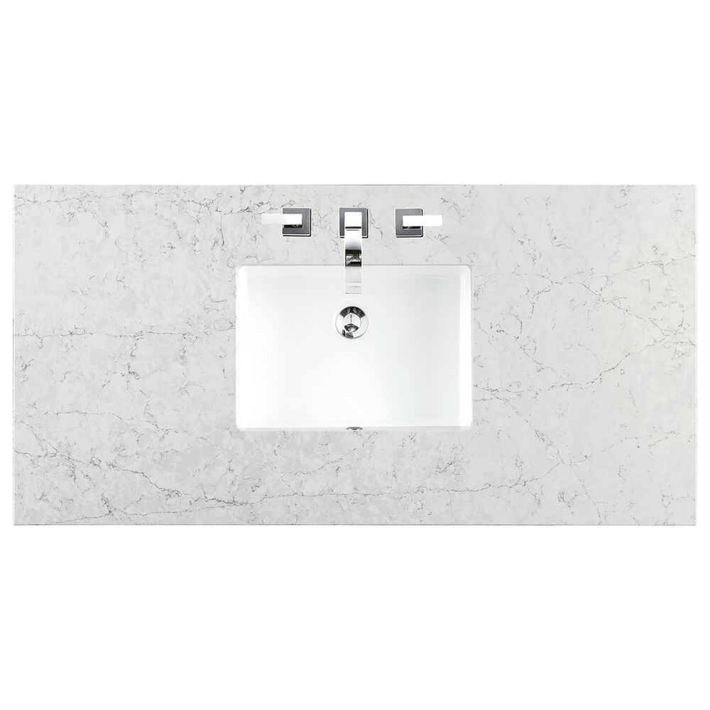 James Martin Vanities Laurent 48&quot; Single Bathroom Vanity in Light Natural Oak with 3 cm Eternal Jasmine Pearl Quartz Top and Rectangular Sink, , large