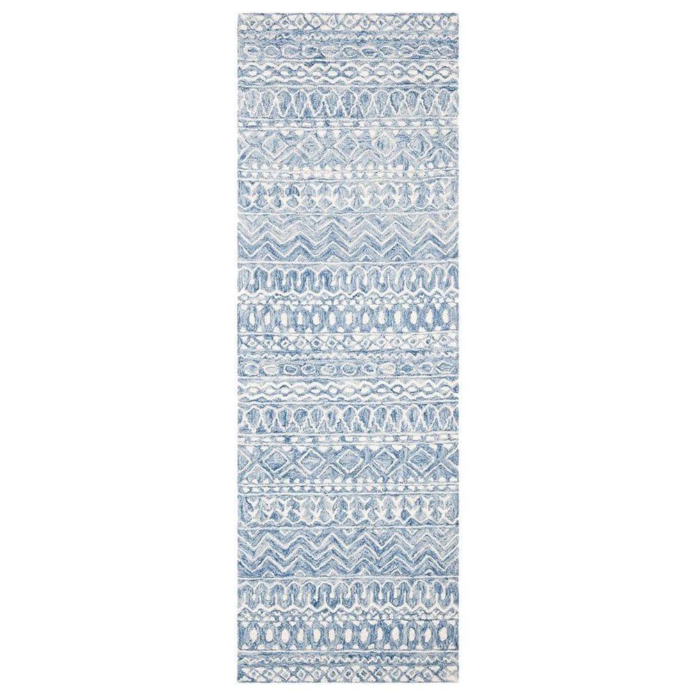 Safavieh Micro-Loop MLP502M 2"3" x 13" Blue and Ivory Runner, , large
