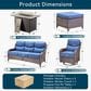 Sunwell Garden 6-Piece Fire Pit Set in Navy, , large