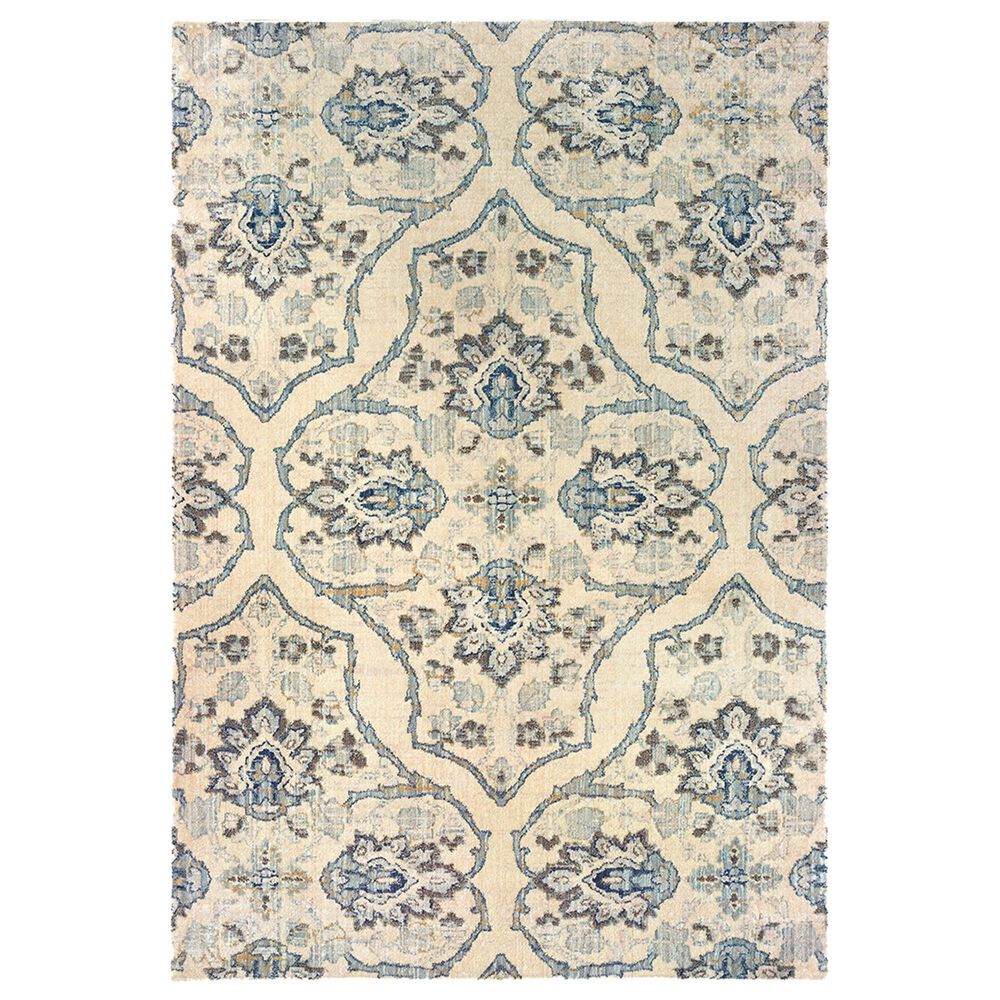 Oriental Weavers Pandora 5502W 9"10" x 12"10" Ivory and Blue Area Rug, , large