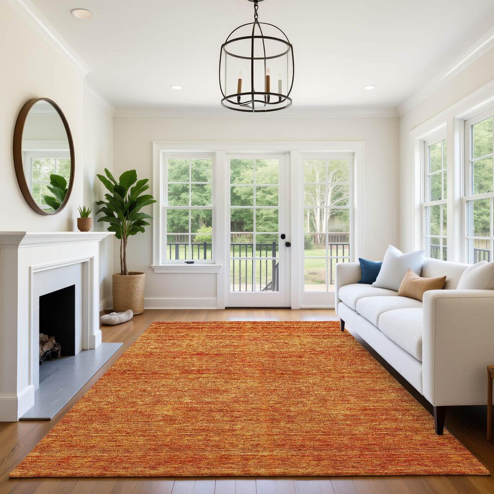 Dalyn Rug Company Soft Essentials Solid Orange 9' x 12' Indoor/Outdoor Area Rug, , large