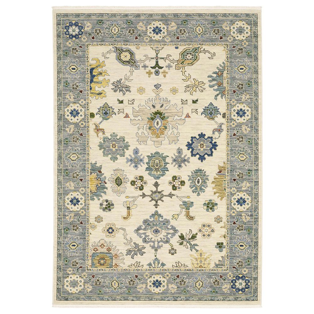 Oriental Weavers Lucca Floral Border 2"6" x 12" Ivory Runner, , large