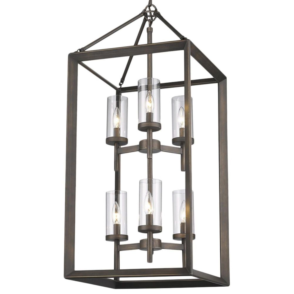 Golden Lighting Smyth 6-Light Pendant in Gunmetal Bronze with Clear Glass, , large