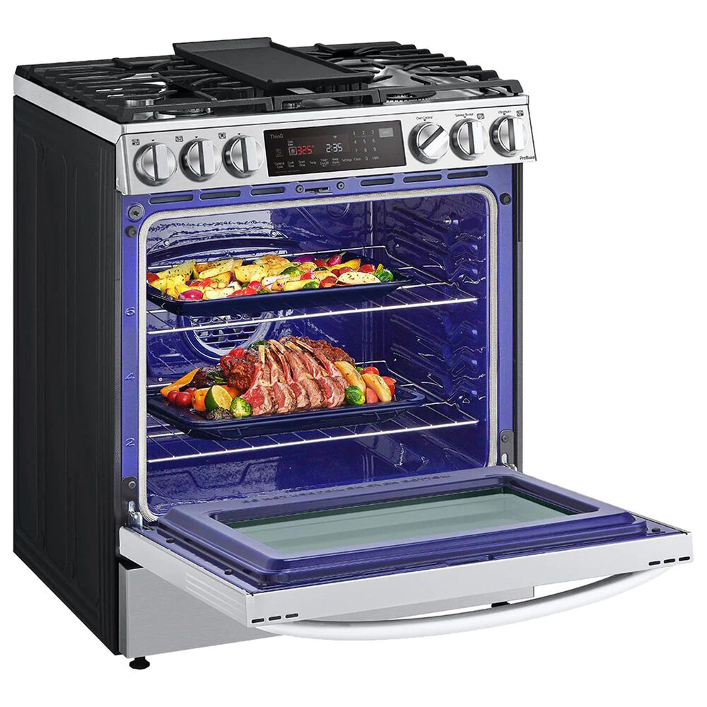 LG 6.3 Cu. Ft. Convection InstaView Dual Fuel Slide-In Range in Print Proof Stainless Steel, , large