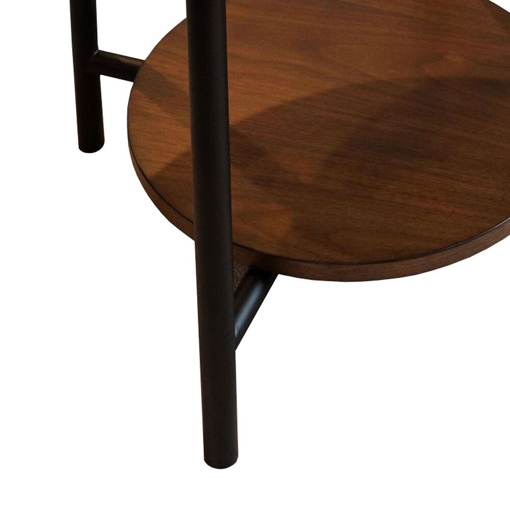 Shannon Hills Felix Round Side Table in Black and Walnut, , large