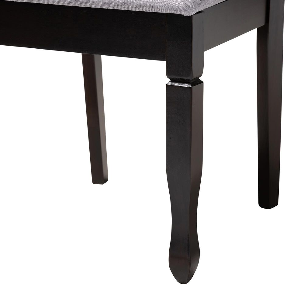 Baxton Studio Lanier Side Chair with Gray Cushion in Espresso Brown (Set of 4), , large