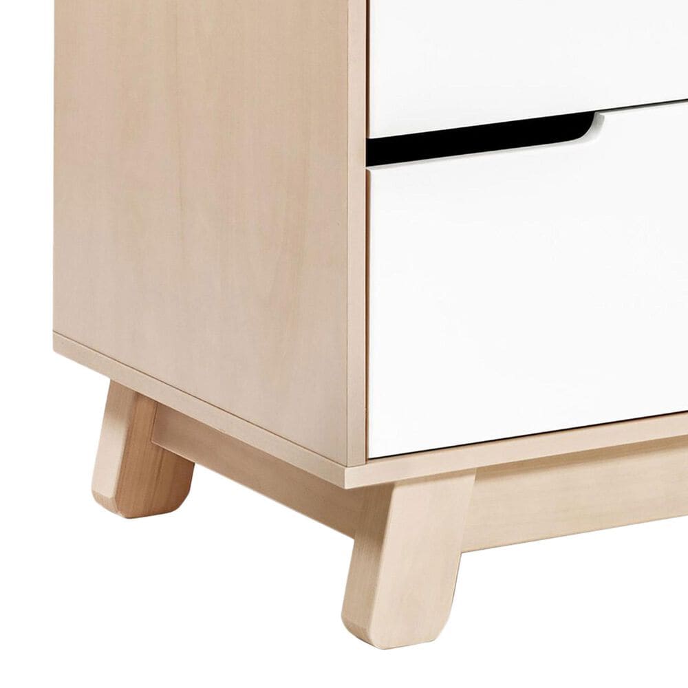Babyletto Hudson 3 Drawer Changer Dresser in Washed Natural and White, , large