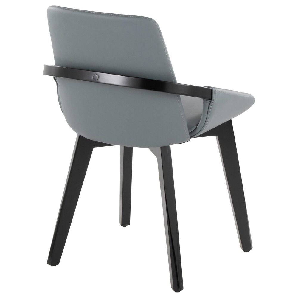 LumiSource Cosmo Accent Chair with Faux Leather Cushion in Grey, , large
