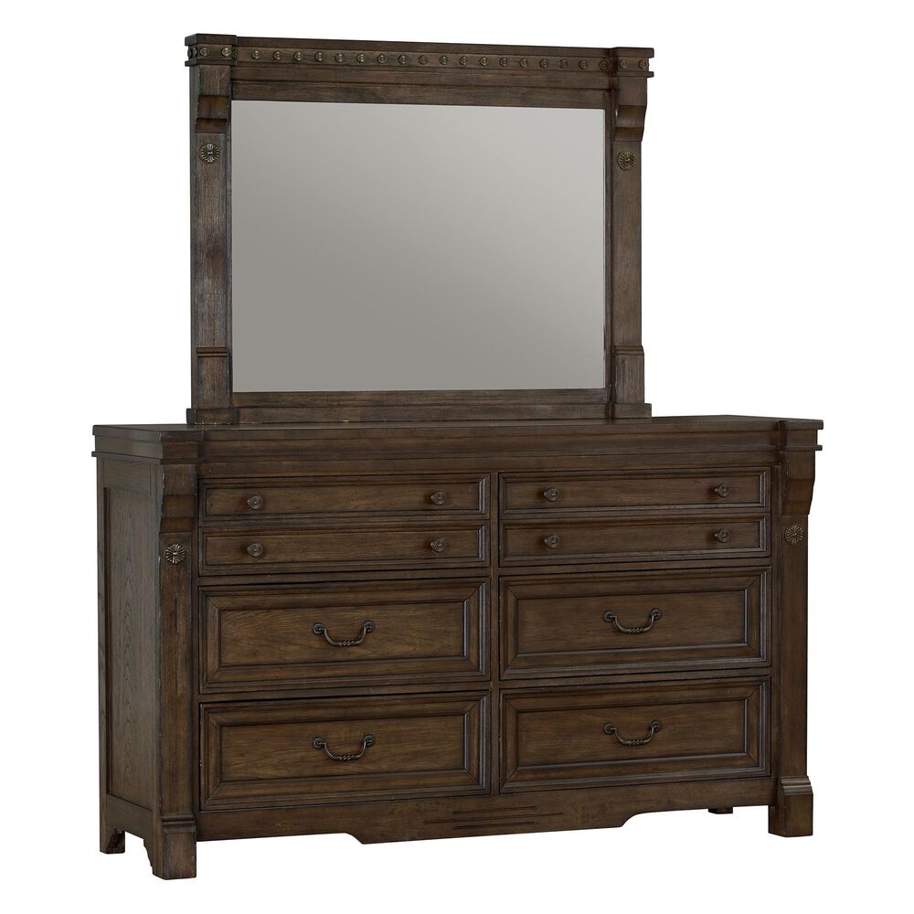 Sasha Lee Grand Teton 5 Piece Queen Bedroom Set in Warm Brown Oak, , large