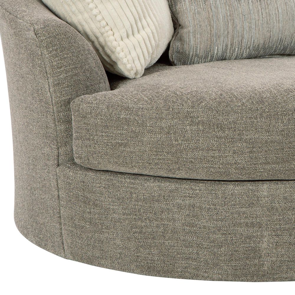 Ashley Creswell Oversized Swivel Accent Chair in Stone, , large