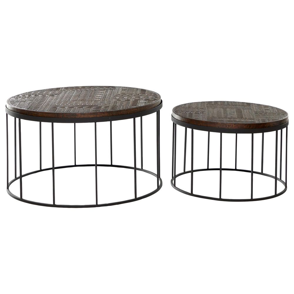 Uma Enterprises Contemporary Wood Coffee Table Brown and Black , , large