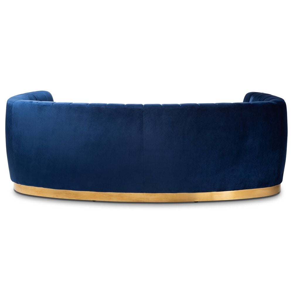Baxton Studio Milena Stationary Sofa in Royal Blue Velvet, , large