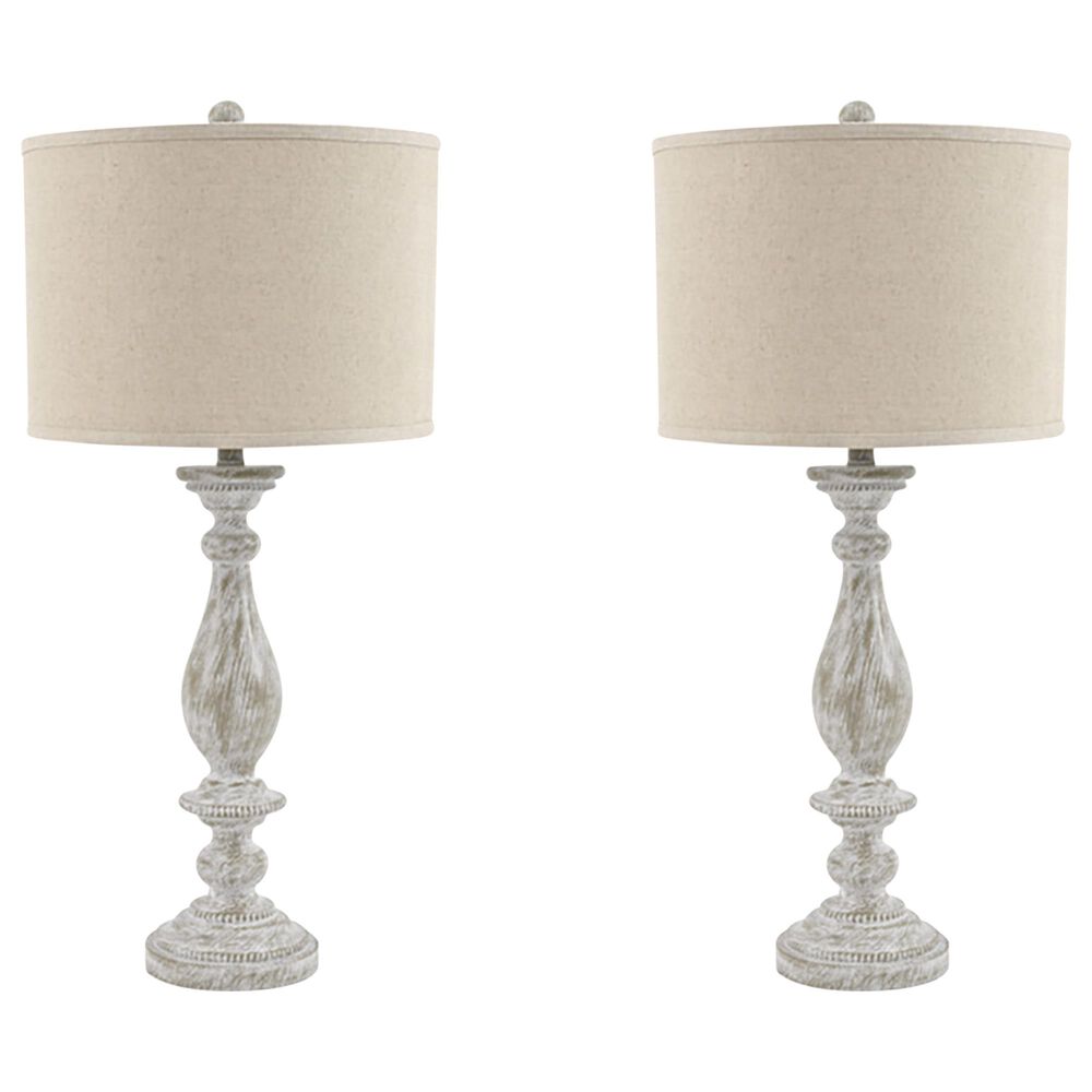Ashley Bernadate Poly Table Lamp In Whitewash (Set Of 2), , large