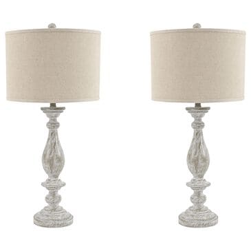Ashley Bernadate Poly Table Lamp In Whitewash (Set Of 2), , large