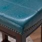 Linon Home Decor Claridge Counter Stool with Blue Cushion in Dark Brown, , large