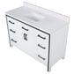 Lexora Home Ziva 48" Single Bathroom Vanity in White with 2 cm White Quartz Top and Rectangular Sink, , large