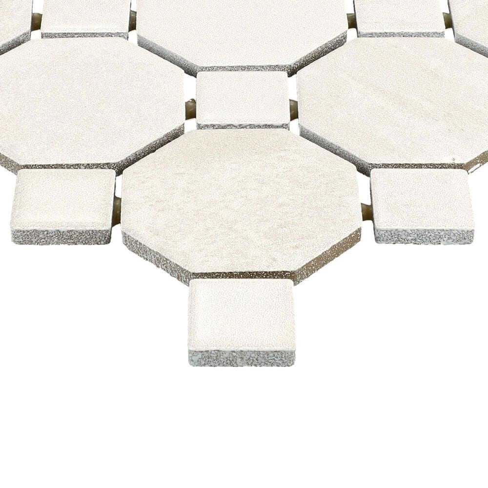 Dal-Tile Relicca Pristine 12" x 12" Octagon Dot Ceramic Mosaic Sheet, , large