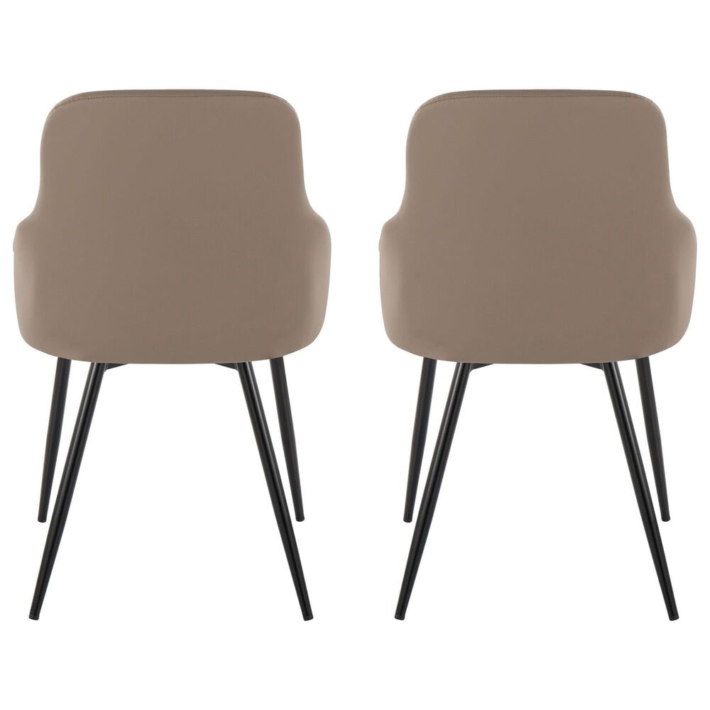 Lumisource York Side Chair with Brown Upholstered in Black (Set of 2), , large